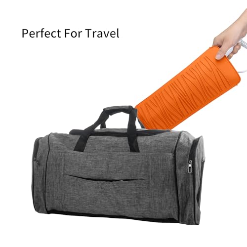 Silicone Heat Resistant Travel Pouch for Hair Styling Tools (1 Pack / Orange)