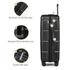 Luggage Sets 3 Piece Hardshell 20" (Black / 3-Piece Set (20/24/28))