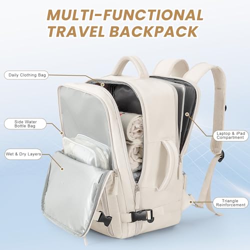 Travel Backpack Airline Approved (Beige / Large)