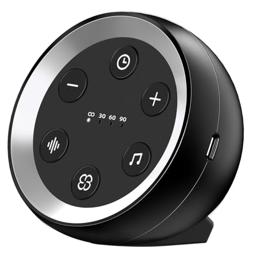 Portable Sound Machine White Noise Machine for Baby Kids Adults Sleeping with 32 Soothing Sounds 32 Volume Levels Brown Noise Machine with 4 Timer Memory Funtion for Travel Office Privacy (Black)