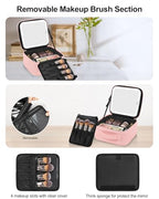 Travel Makeup Bag with LED Mirror (A-Small / 01-Pink)
