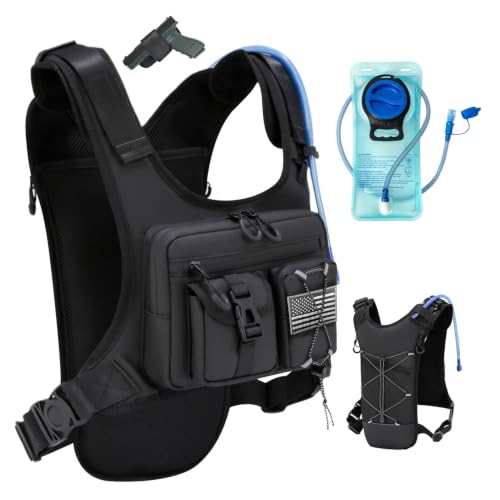 USA Patent Running Hydration Vest Backpack (Black V2 / Standard)