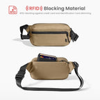 1.5L Sling Bag with RFID Blocking Crossbody Chest Pack for Men Women (Khaki / 1.5L)