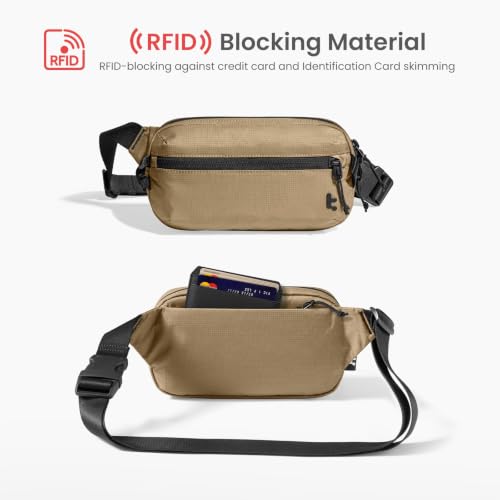 1.5L Sling Bag with RFID Blocking Crossbody Chest Pack for Men Women (Khaki / 1.5L)