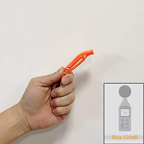 Emergency Safety Whistle with Lanyard (Orange-4 Pack)