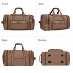 Canvas Duffle Bag for Men Expandable Convertible Travel Gym Duffel (Brown)