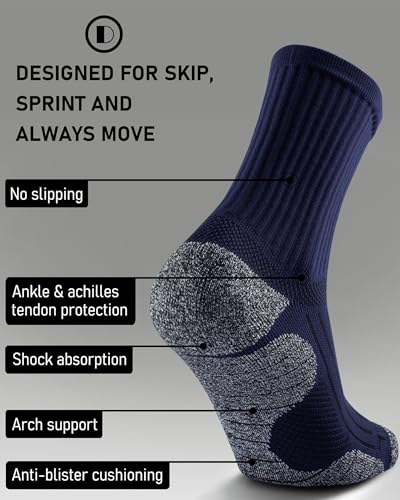 Cushioned Compression Unisex Mid (X-Large / Navy Blue (4 Pairs))