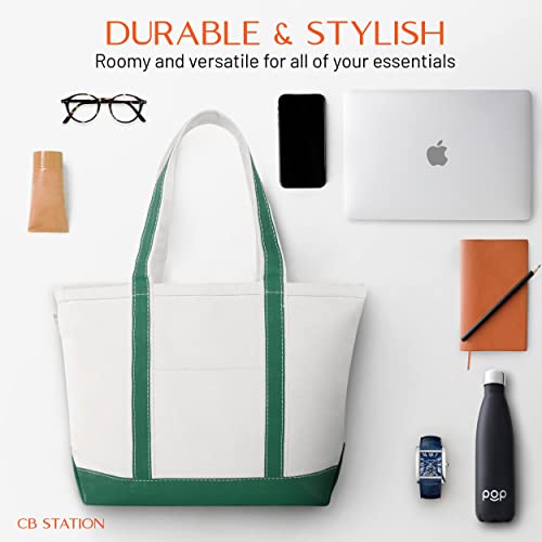 Medium Classic Canvas Tote Bag for Women (Blank: Emerald)