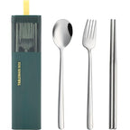Travel Utensils with Case (Dark Green)