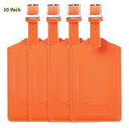 30 Pack Leather Luggage Tags for Suitcases Travel Tags (Orange)