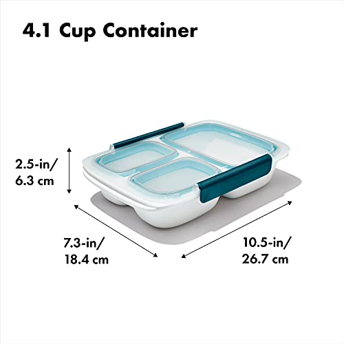 Good Grips Prep & Go 4.1 Cup Divided Food Storage Container (4.1 Cup Divided / Teal)