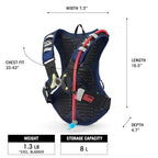 Moto Hydro Hydration Pack (8L Black)