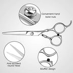 Hair Cutting Scissors Professional Home Haircutting Barber (Silver)