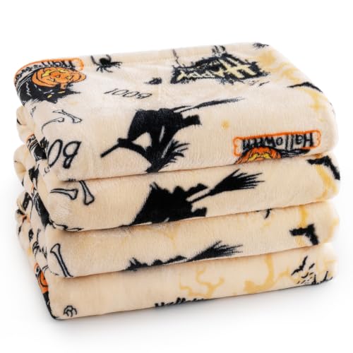 Halloween Fleece Blanket Queen (Halloween Pumpkin Cat / Queen(90" X 90"))