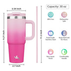 30 oz Insulated Tumbler Water Bottle with Handle (30 Ounces / Cherry Blossoms)