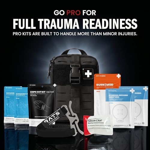MyFAK PRO Tactical IFAK Trauma Kit & First Aid Kit with Tourniquet (Black / PRO)