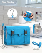 Travel Hanging Toiletry Bag for Women Men with Hanging Hook (02 Blue / Large)