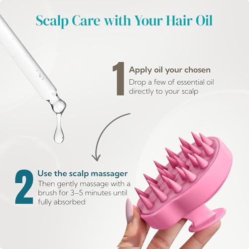 2 Pack Large Scalp Massager Scrubber Shampoo Brush for Hair Growth (Pink & Purple)