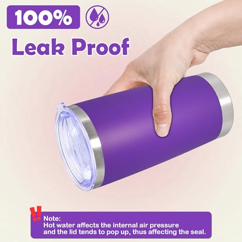 20oz Tumbler Stainless Steel Tumbler Coffee Tumbler with Lid Purple (Purple)