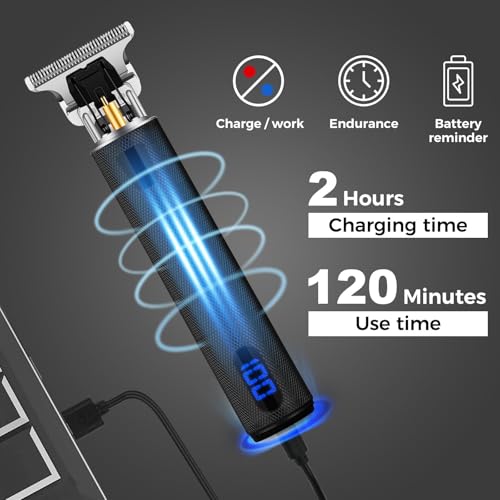 Professional Hair Trimmer for Men (Black With Lcd)