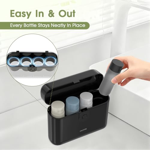 Travel Bottles TSA 4x2oz With Case Leak (Black)