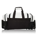 17" Blank Duffle Bag Duffel Bag Travel Size Sports Durable Gym Bag (White)