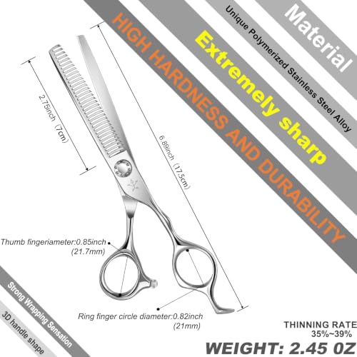 High end Professional Hair Thinning Scissors Hair Cutting Teeth Shears Barber Hairdressing Texturizing Scissors Extremely Very Sharp 6.5 Inch Stainless Steel Alloy For Men Women Salon & Home (Thinning Shears / 6.5 Inch)