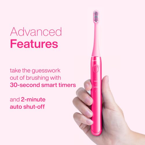 Icon Micro Vibrating Manual Toothbrush (Electric Pink / 1 Count (Pack of 1))