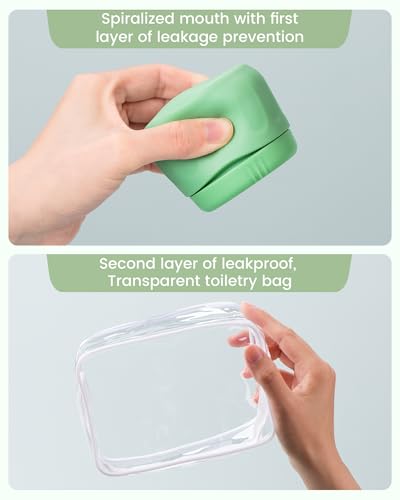 Travel Containers for Toiletries (3 Ounce (90ML) / Water Green)