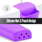 2 Pack Heat Resistant Silicone Hair Iron Mat and Pouch (2 Pack / Purple)