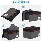 Extra Large Storage Bins with Lids (Extra Large-3pcs / Grey with Black)