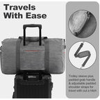 65L Foldable Duffle Bag with Shoes Compartment (Textured Grey / 65L)