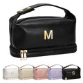 Birthday Gift for Teens Personalized Makeup Bags with Handle (Black / M)
