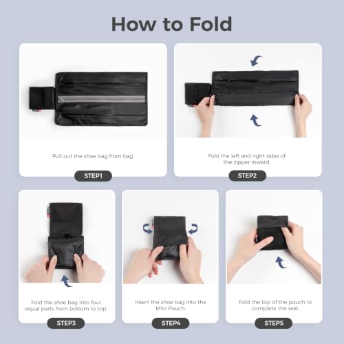 Foldable Shoe Bag for Travel (Black / Foldable-Plus)