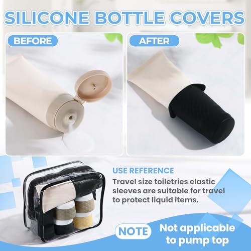 16Pack Travel Bottles for Toiletries (Apricot Black)