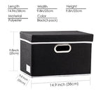 Foldable Storage Box with Lid [3 (Black / M(3-Pack))