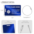 Personalized Metal Luggage Tags (Vertical Blue)