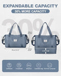 Weekender Duffel Bags for Travel Women Carry On Personal Item 18x14x8 Gym (A92-JewelBlue-expandable / X-large)