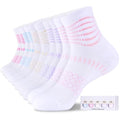 Ankle Compression Socks Women Men Plantar Fasciitis Relief 5 Pairs (Large / White-multi Color Mix(5 Pairs))