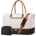 Travel Weekender Duffle Bags for Women (51-Black White Brown / Large)