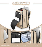 Carry On Backpack for Women (Creambeige / 18.4 Inch (22''x14''x11''))