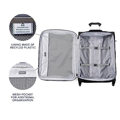 Maxlite 5 Softside Checked Luggage Spinner (Checked-Medium 25-Inch / Black)
