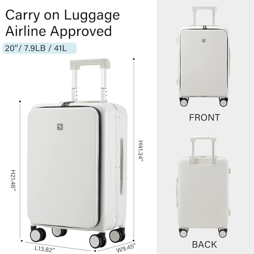 Grace Hard Shell Suitcases with Wheels (20 Inch-1 / Smoke White)