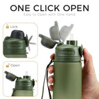 Collapsible Water Bottles with Straw for Travel (Jungle)