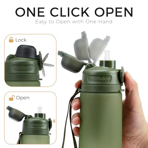Collapsible Water Bottles with Straw for Travel (Jungle)