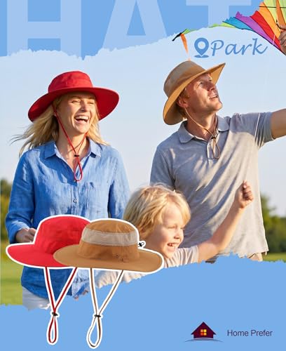 UPF50+ Sun Protection Hat Outdoor Bucket Hat for Fishing Hiking Gardening Safari Sailing Wide Brim Mesh Sun Hat for Men Women Beach Hat Red (One Size / Red)