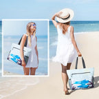 Beach Bag Waterproof Sandproof Large Capacity Foldable for Women (Sunrise Print / 35L)