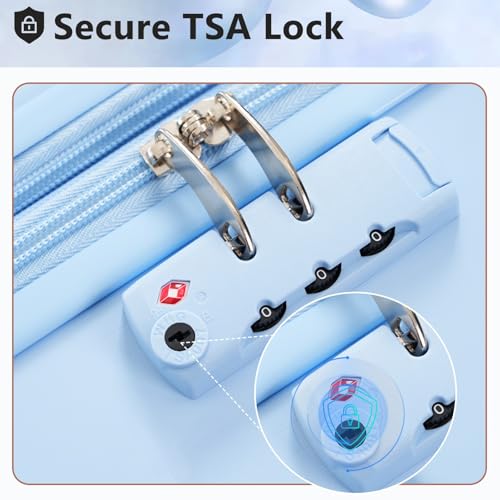 28 Inch Checked Luggage (Sky Blue Single / 28 Inch)