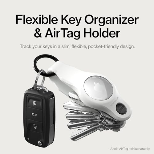 KeySmart Air AirTag Keychain FKM Silicone Key Holder (White)