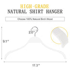 Slim Wooden Hangers with Extra Soft Non (White / 10 Pcs)